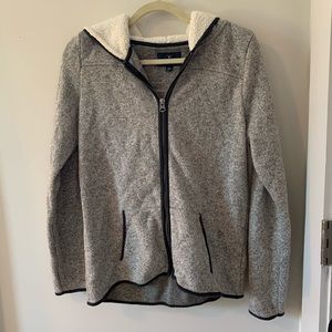American Eagle Zip Up Jacket Sherpa Lined Hood